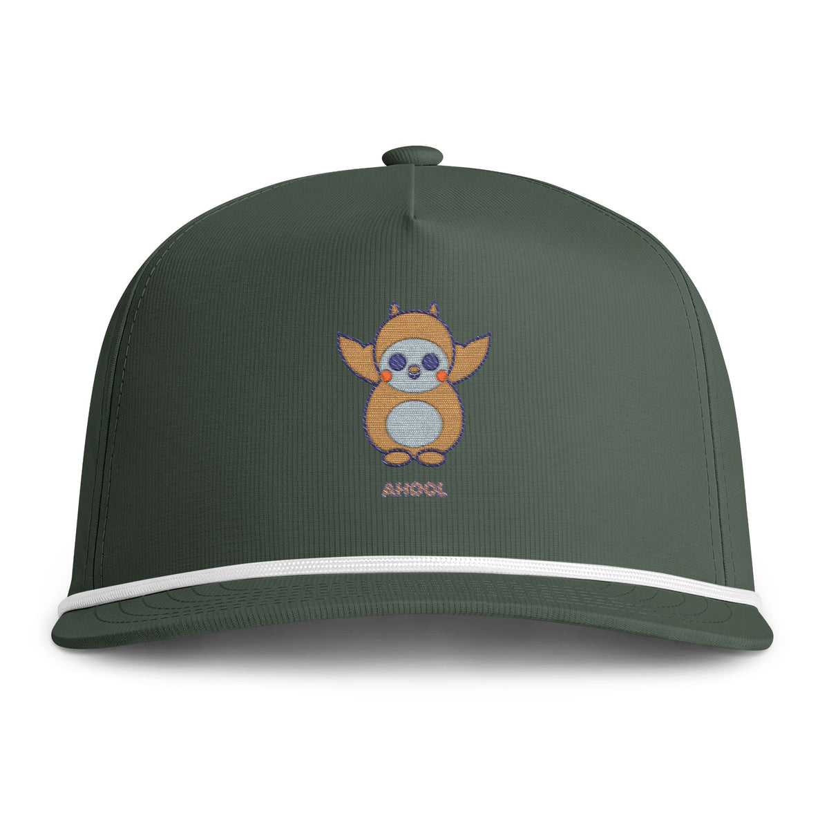 Cute Ahool Embroidered Baseball Hat — Sunwashed Rope Cap