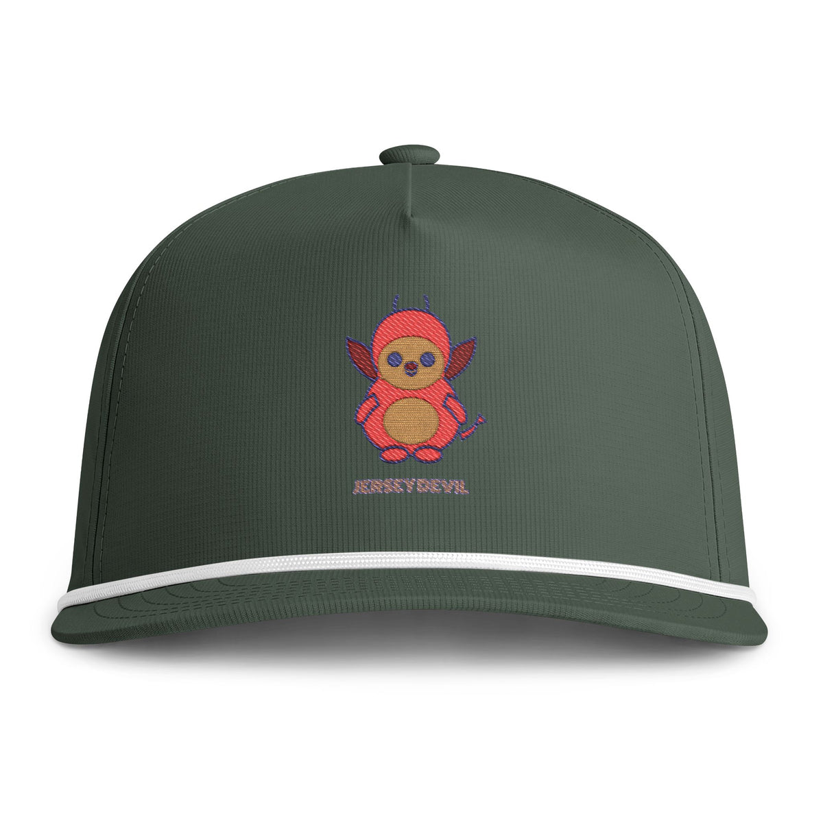 Cute Jersey Devil Embroidered Baseball Hat — Sunwashed Rope Cap