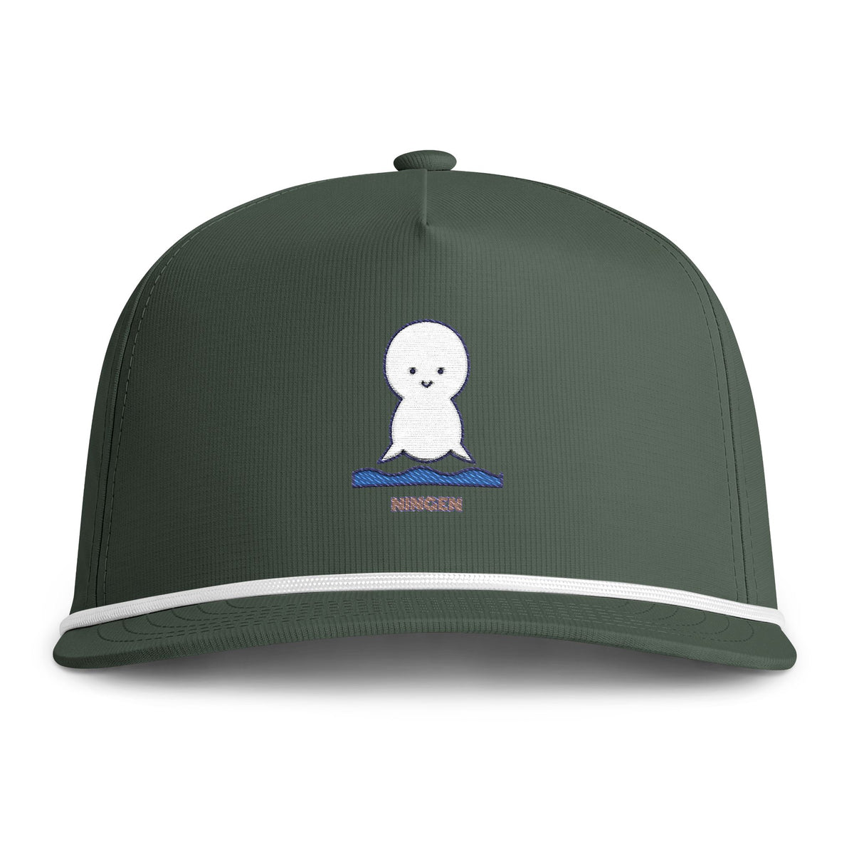 Cute Ningen Embroidered Baseball Hat — Sunwashed Rope Cap