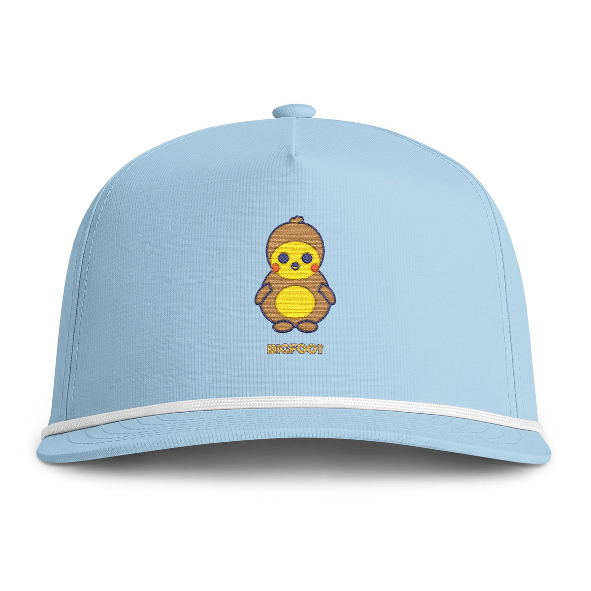 Cute Bigfoot Embroidered Baseball Hat — Sunwashed Rope Cap