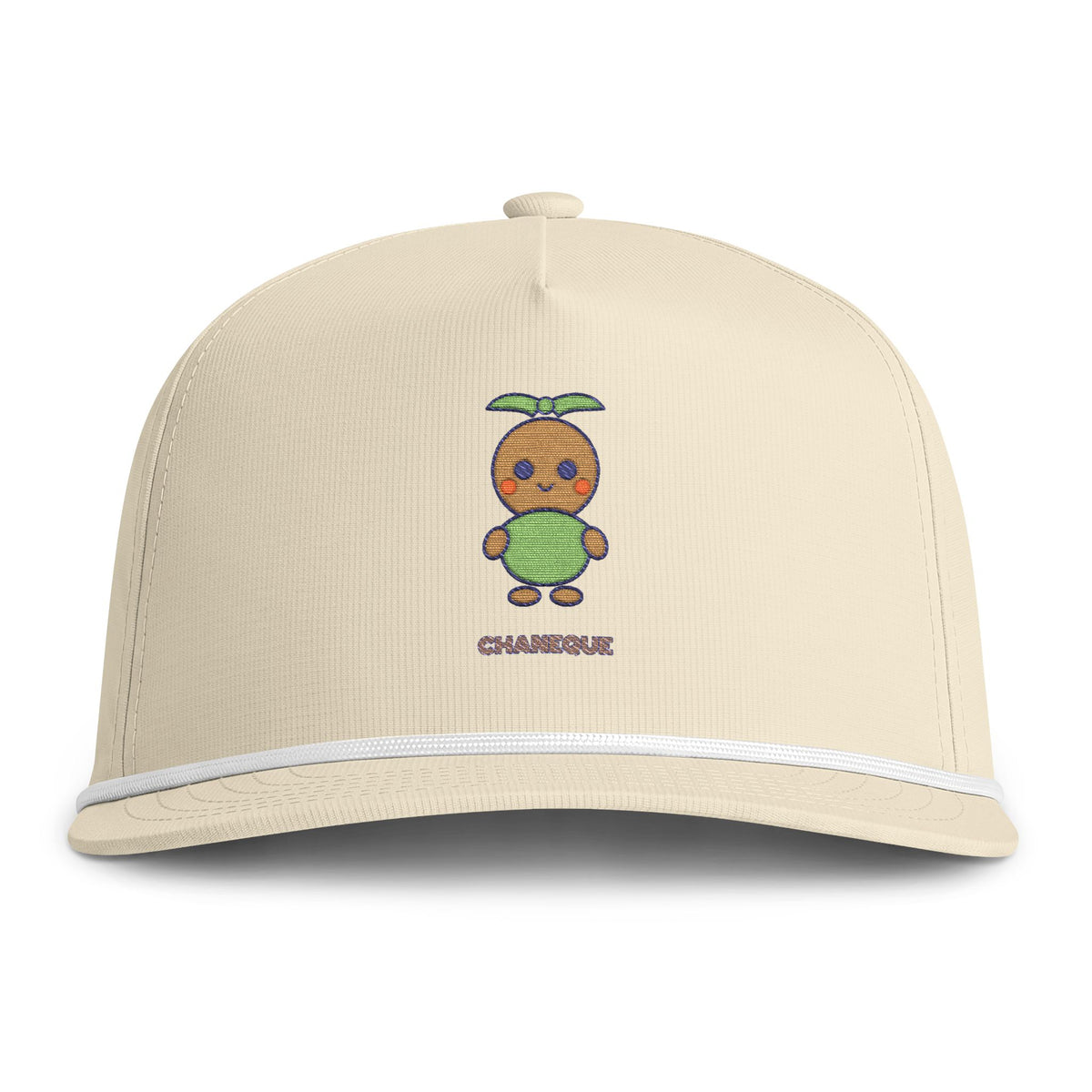 Cute Chaneque Embroidered Baseball Hat — Sunwashed Rope Cap