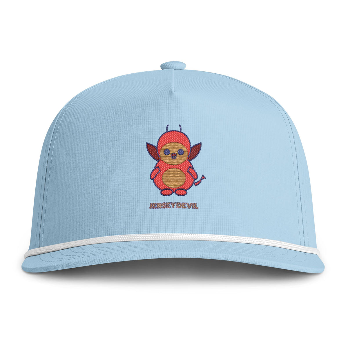 Cute Jersey Devil Embroidered Baseball Hat — Sunwashed Rope Cap