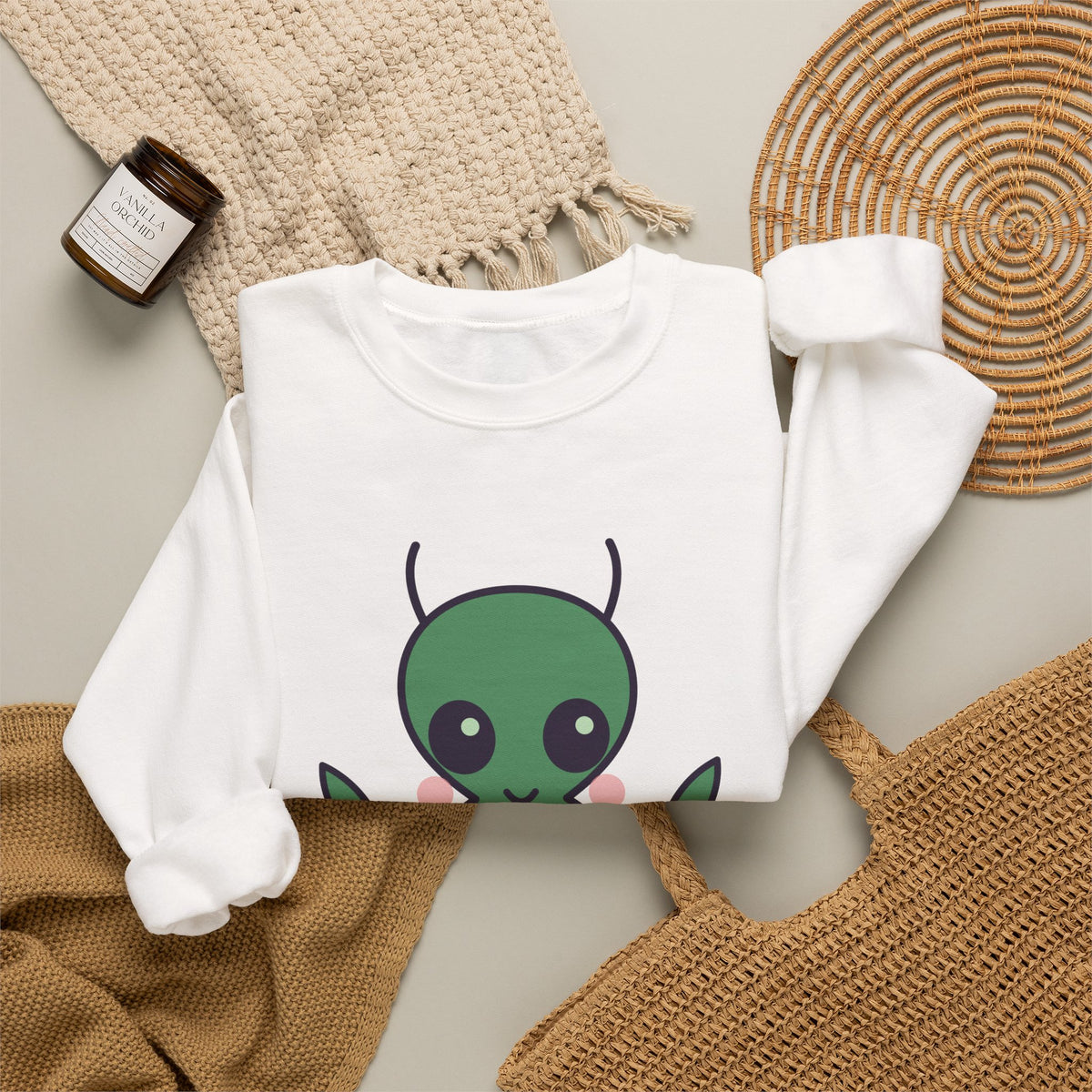 Cute Mantis Man Unisex Graphic Pullover Sweatshirt