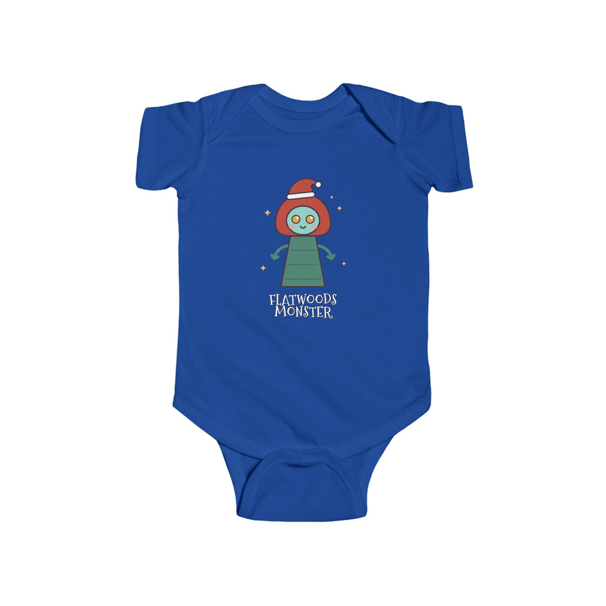 Flatwoods Monster Christmas Baby Bodysuit - Cute Santa Flatwoods Monster Infant Onesie