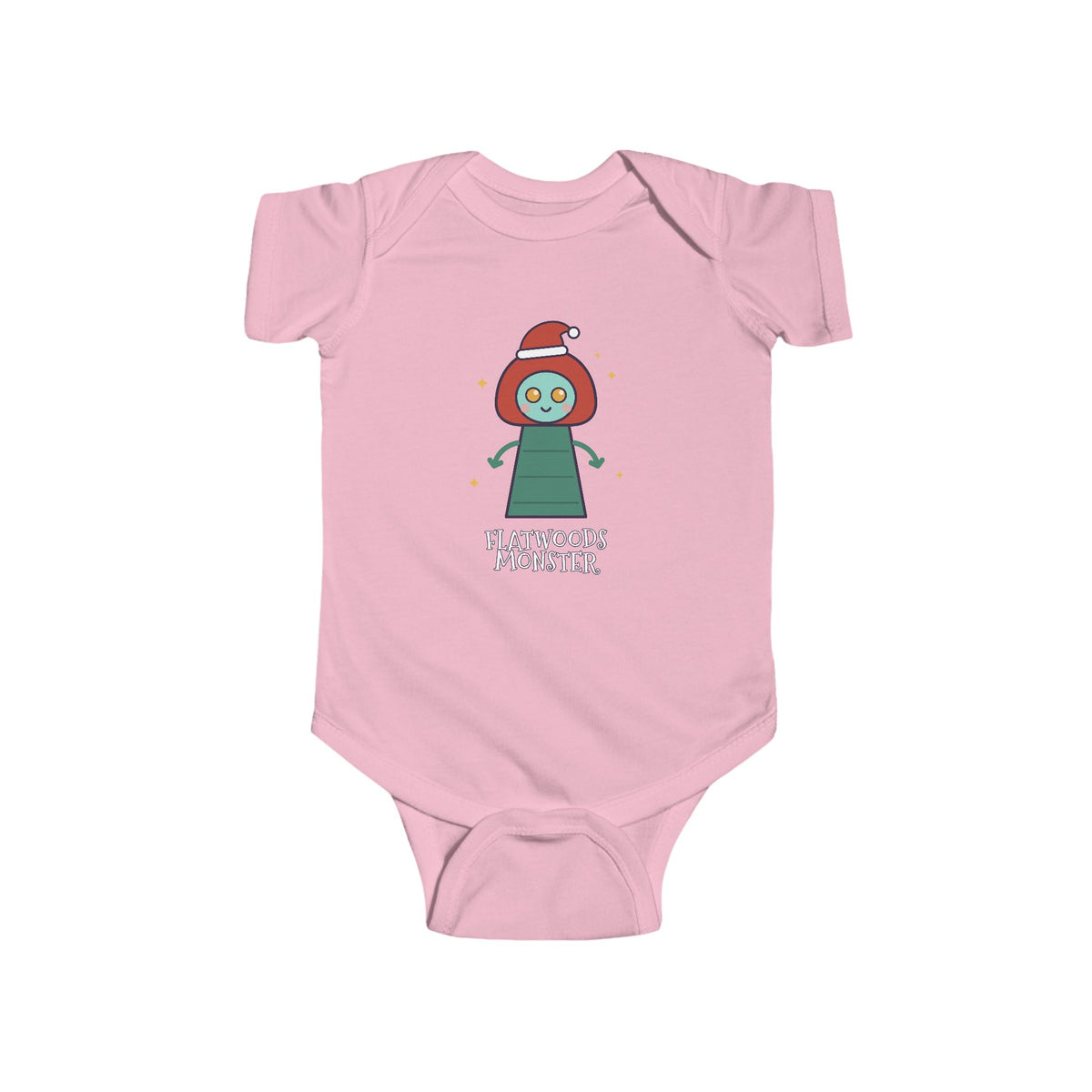 Flatwoods Monster Christmas Baby Bodysuit - Cute Santa Flatwoods Monster Infant Onesie