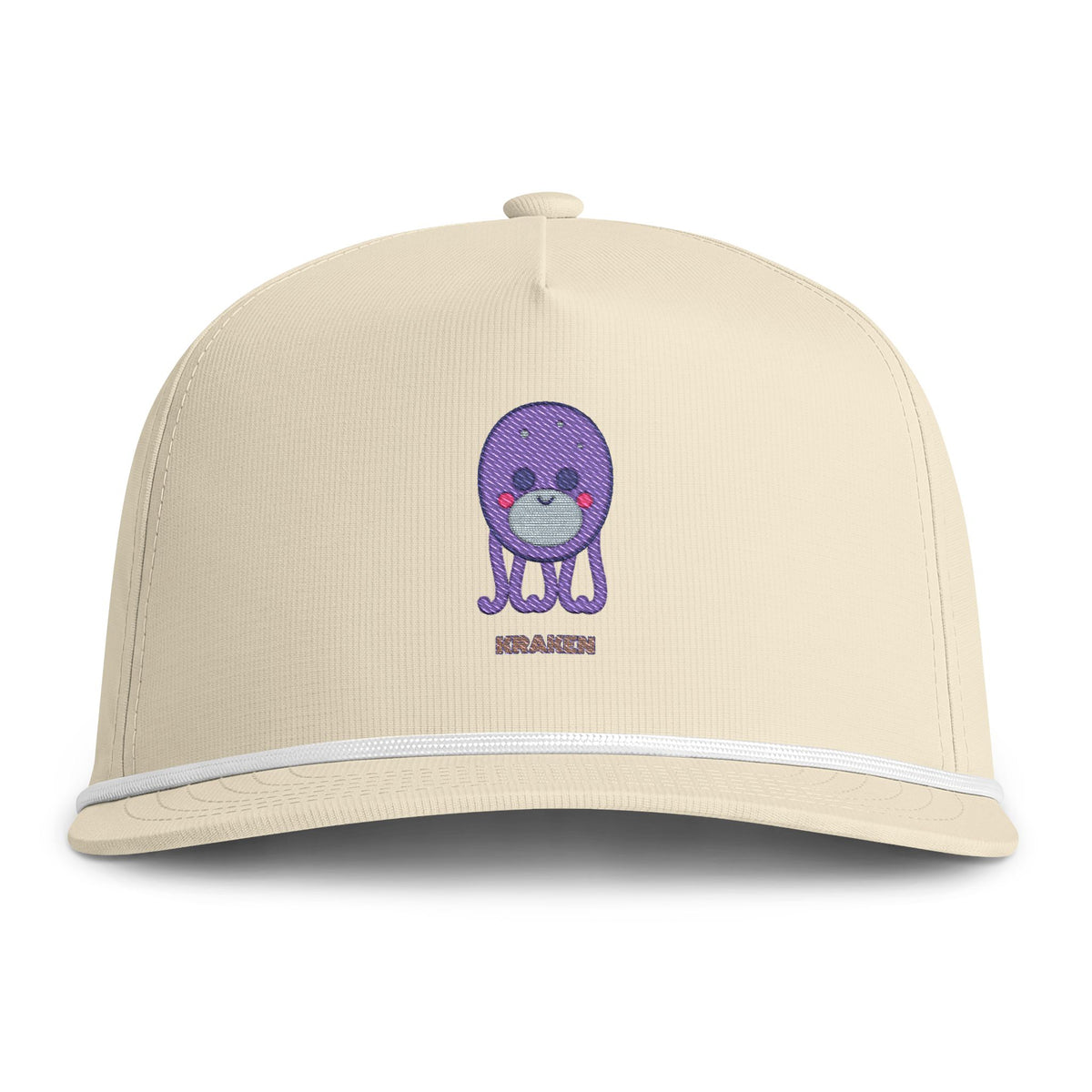 Cute Kraken Embroidered Baseball Hat — Sunwashed Rope Cap