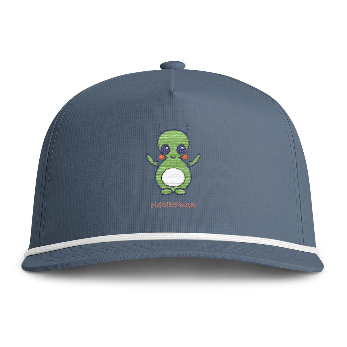 Cute Mantis Man Embroidered Baseball Hat — Sunwashed Rope Cap
