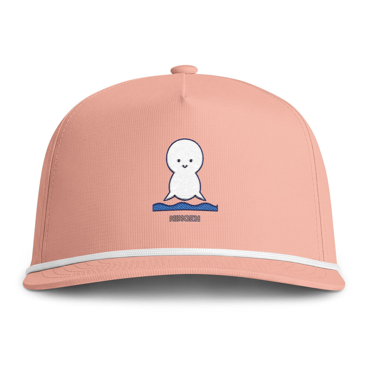 Cute Ningen Embroidered Baseball Hat — Sunwashed Rope Cap
