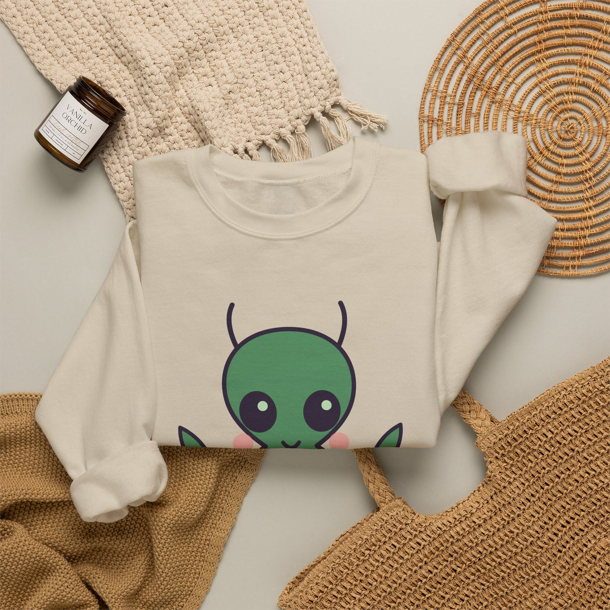Cute Mantis Man Unisex Graphic Pullover Sweatshirt