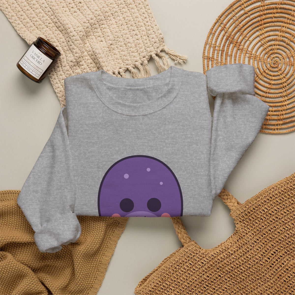 Cute Kraken Unisex Graphic Pullover Sweatshirt