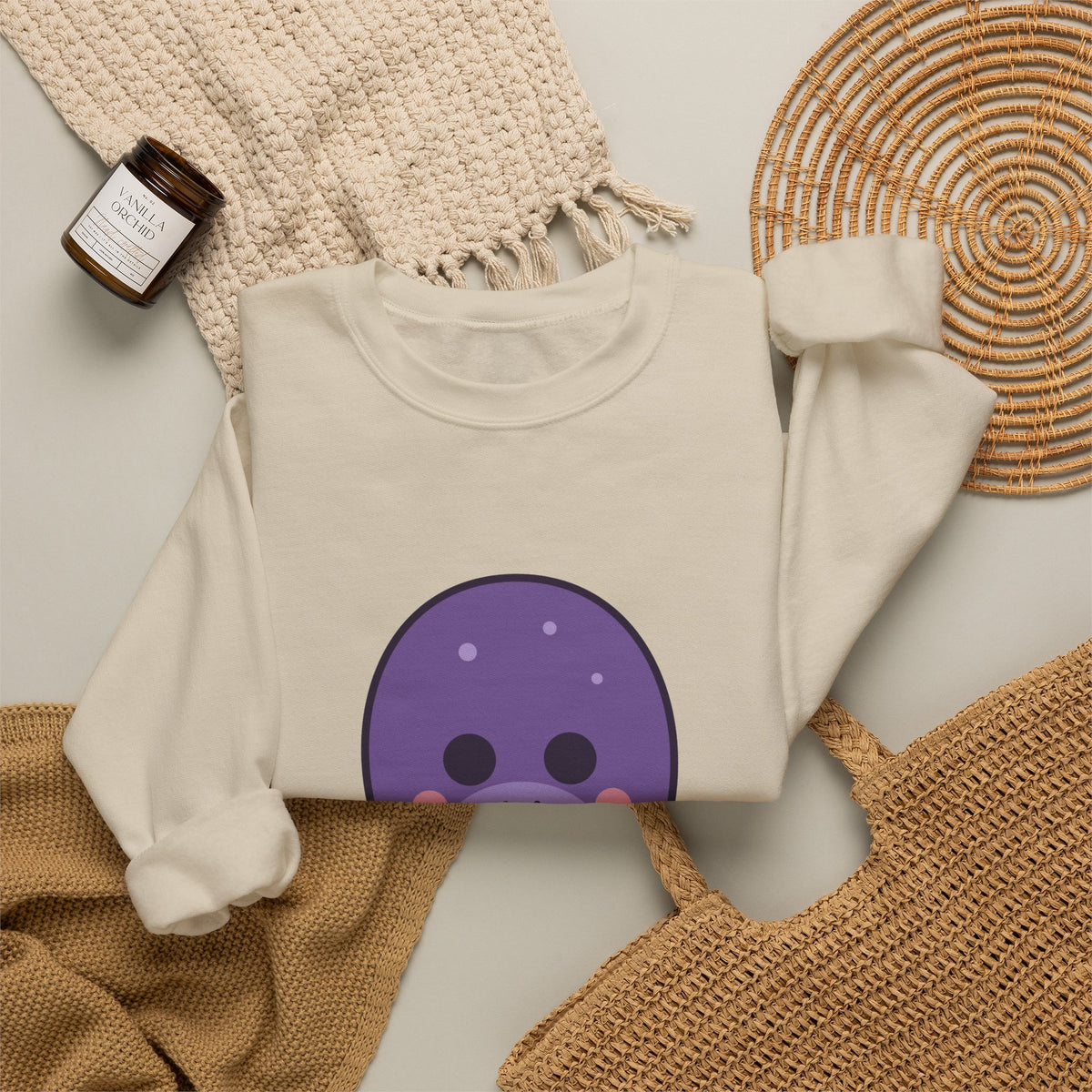 Cute Kraken Unisex Graphic Pullover Sweatshirt