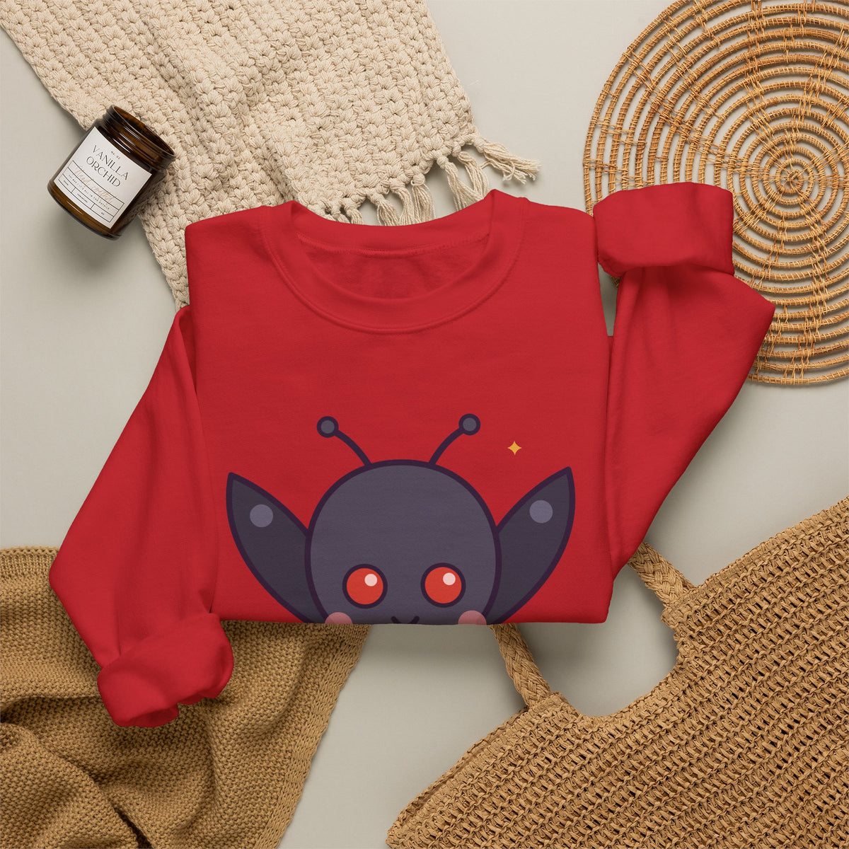 Cute Mothman Graphic Pullover Sweatshirt