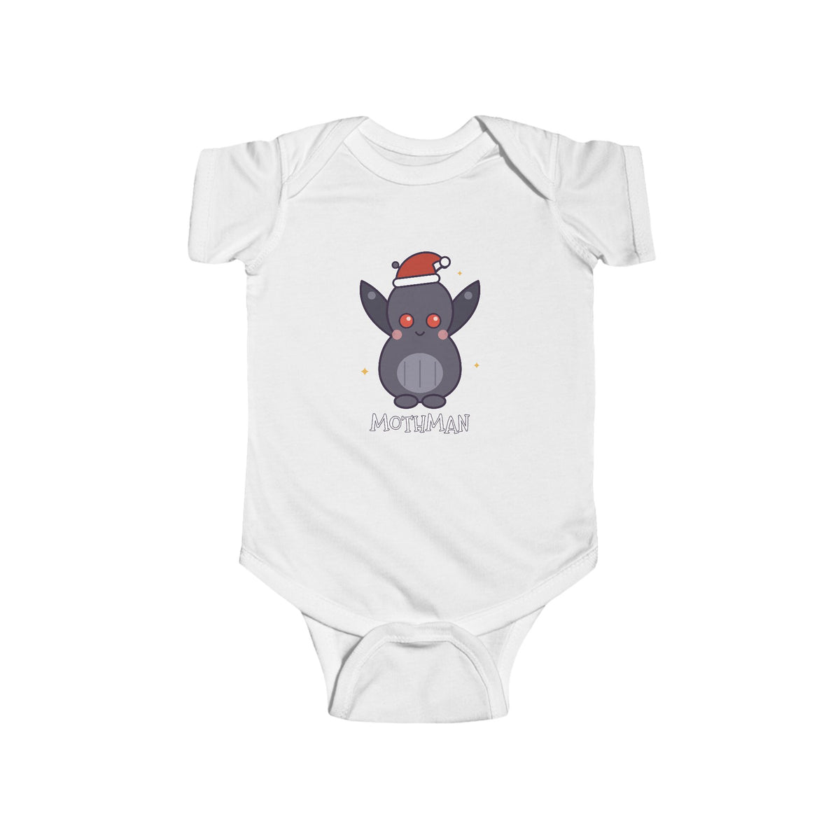 Mothman Christmas Baby Bodysuit - Cute Santa Mothman Infant Onesie