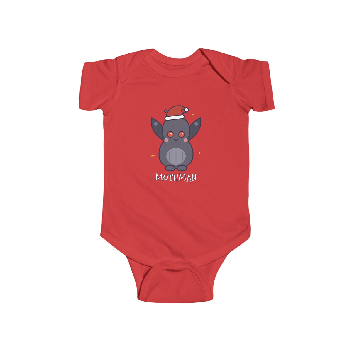Mothman Christmas Baby Bodysuit - Cute Santa Mothman Infant Onesie