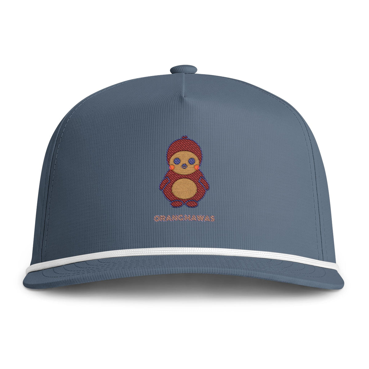 Cute Orang Mawas Embroidered Baseball Hat — Sunwashed Rope Cap
