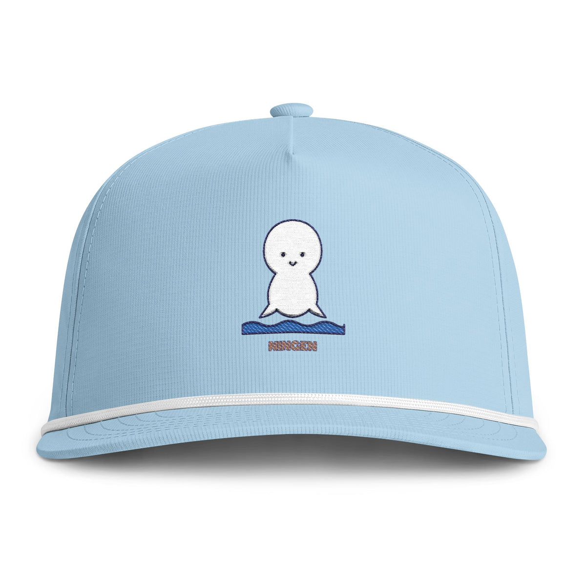 Cute Ningen Embroidered Baseball Hat — Sunwashed Rope Cap