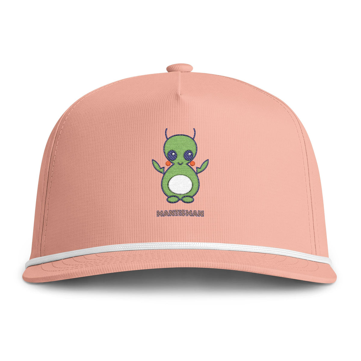 Cute Mantis Man Embroidered Baseball Hat — Sunwashed Rope Cap
