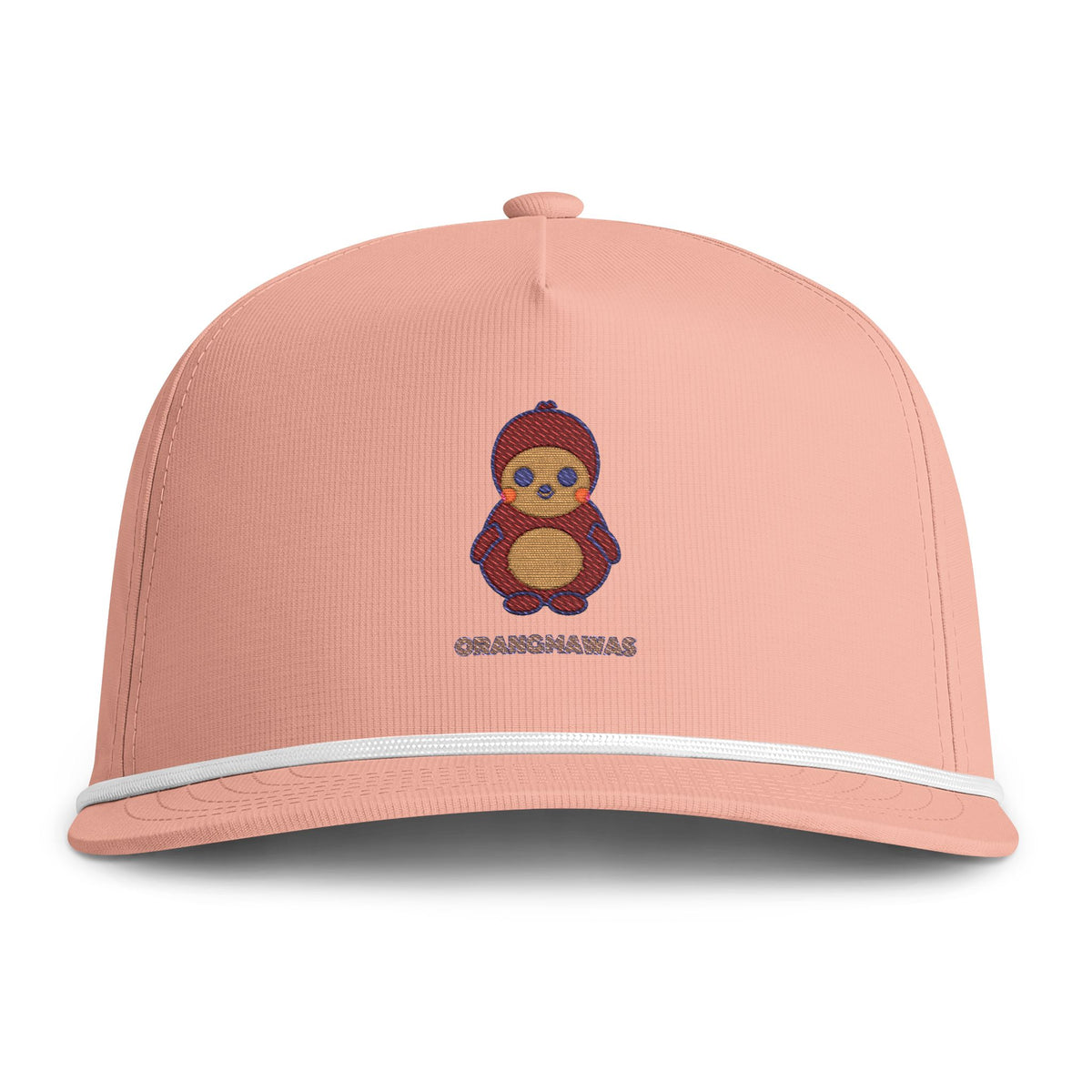 Cute Orang Mawas Embroidered Baseball Hat — Sunwashed Rope Cap