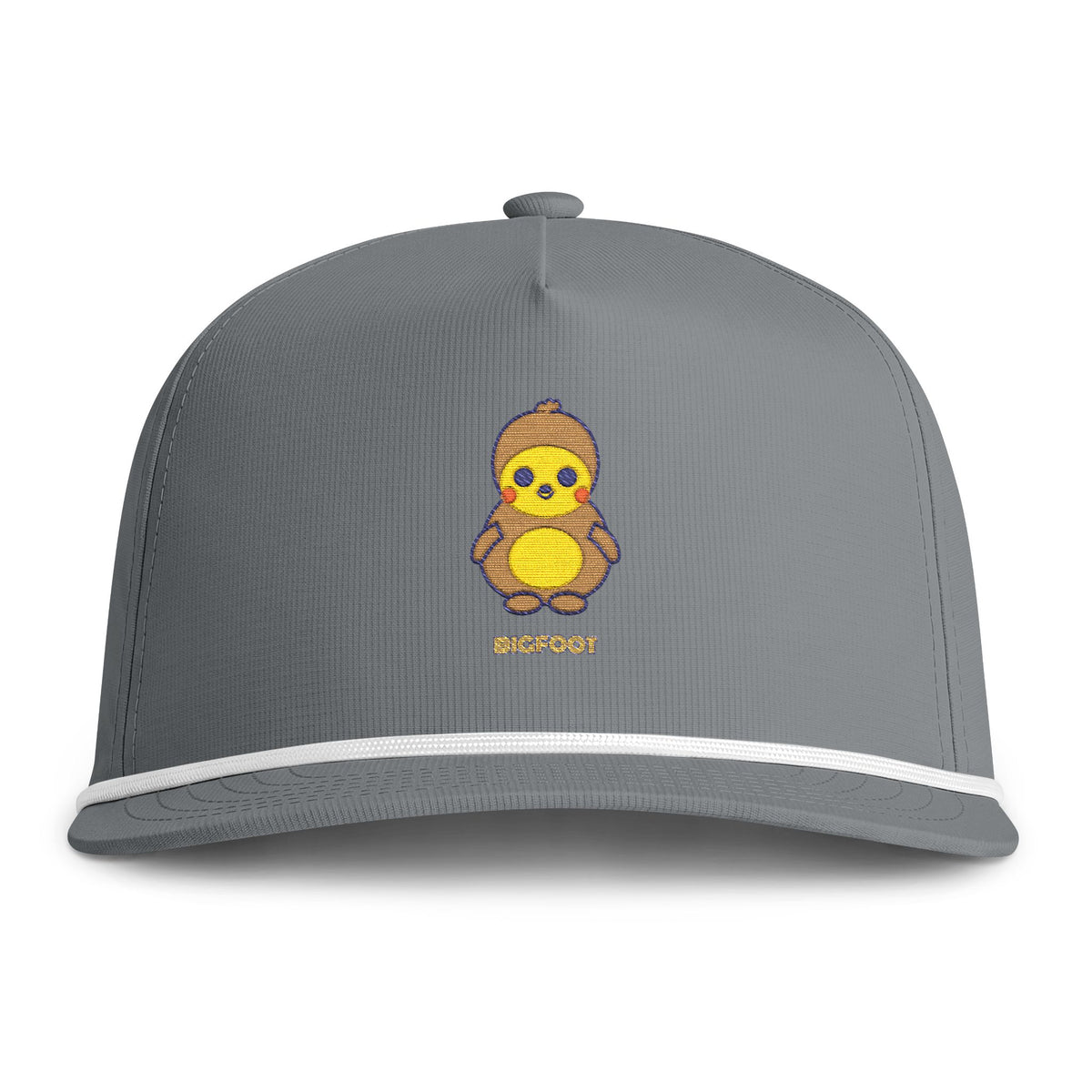 Cute Bigfoot Embroidered Baseball Hat — Sunwashed Rope Cap