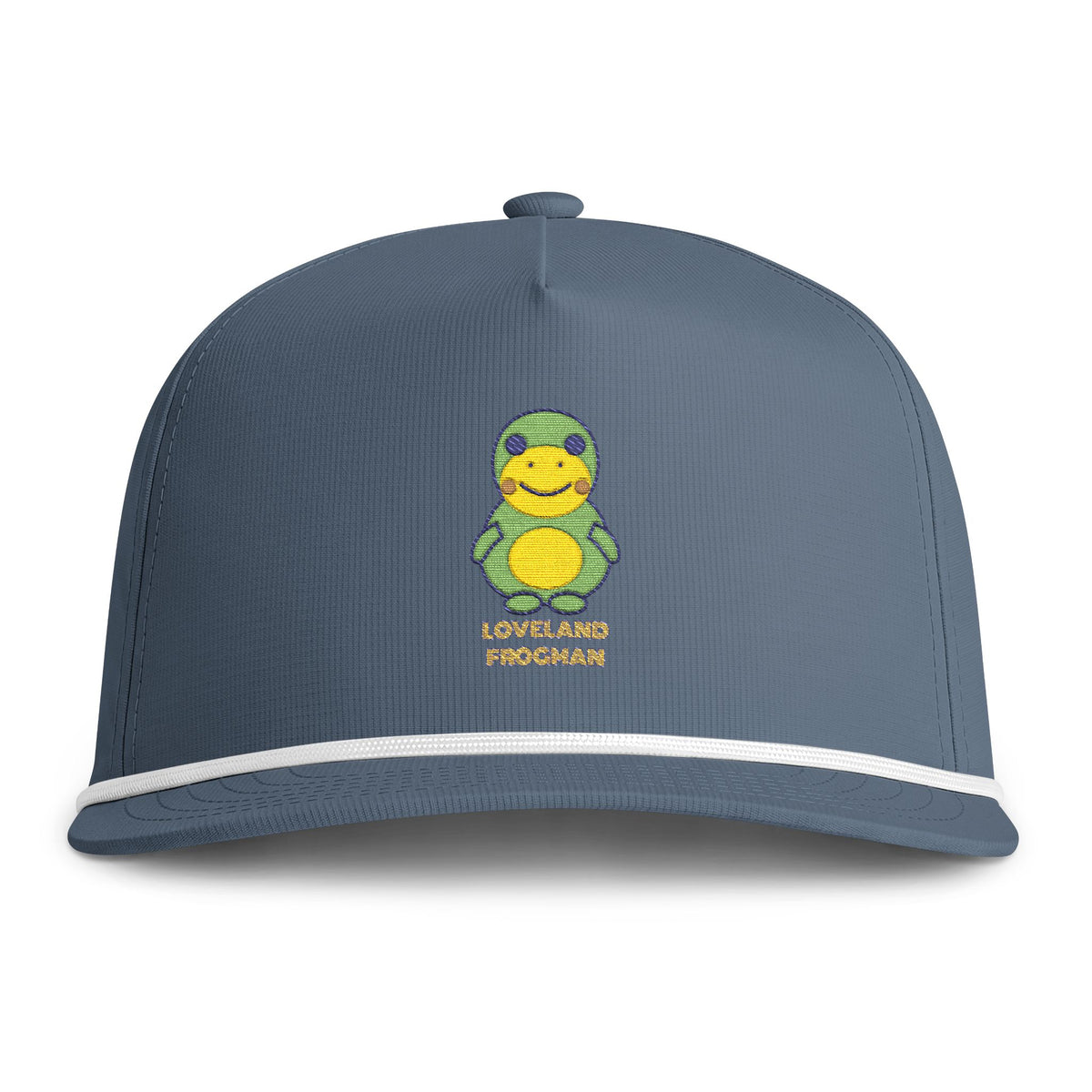 Cute Loveland Frogman Embroidered Baseball Hat — Sunwashed Rope Cap