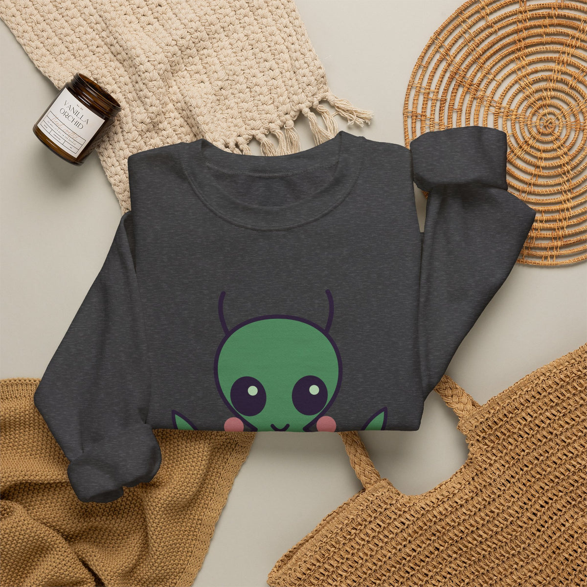 Cute Mantis Man Unisex Graphic Pullover Sweatshirt
