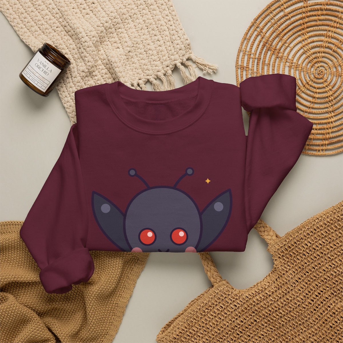Cute Mothman Graphic Pullover Sweatshirt