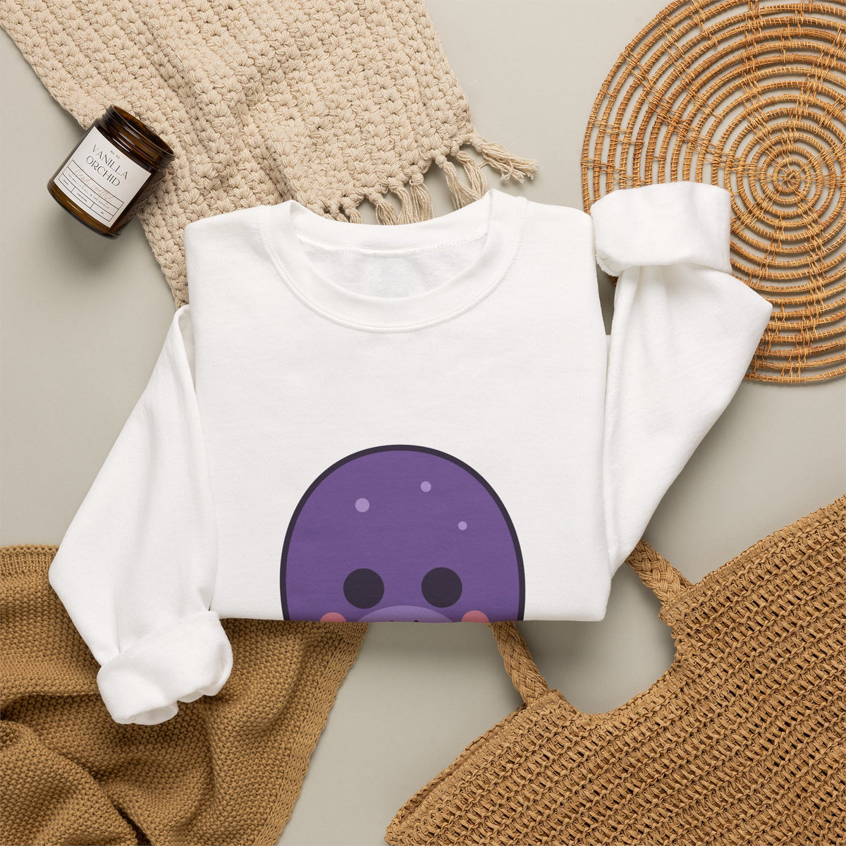 Cute Kraken Unisex Graphic Pullover Sweatshirt