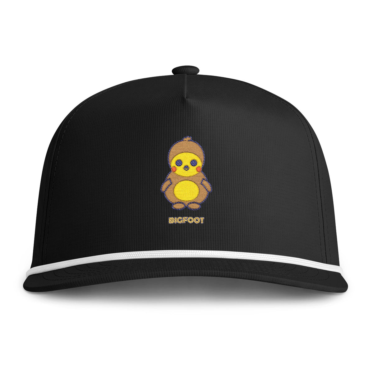Cute Bigfoot Embroidered Baseball Hat — Sunwashed Rope Cap