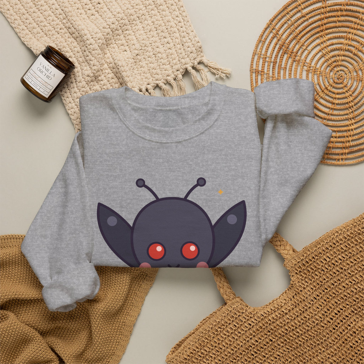 Cute Mothman Graphic Pullover Sweatshirt