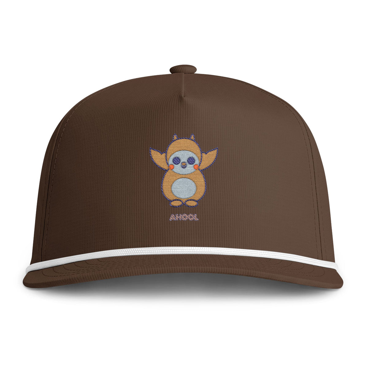 Cute Ahool Embroidered Baseball Hat — Sunwashed Rope Cap