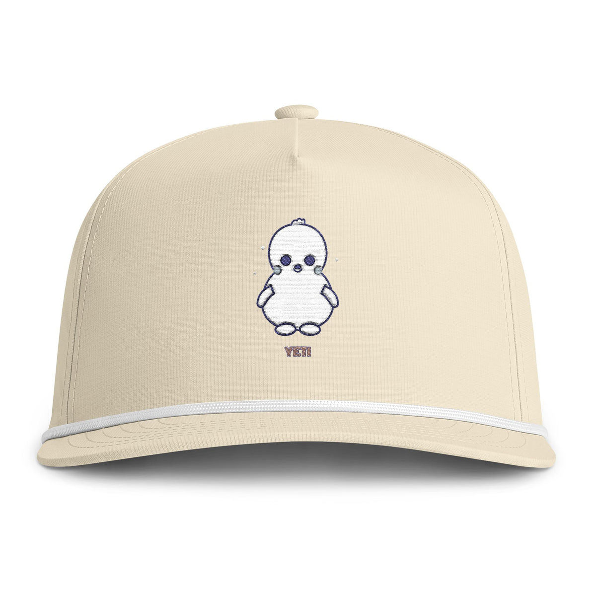 Cute Yeti Embroidered Baseball Hat — Sunwashed Rope Cap