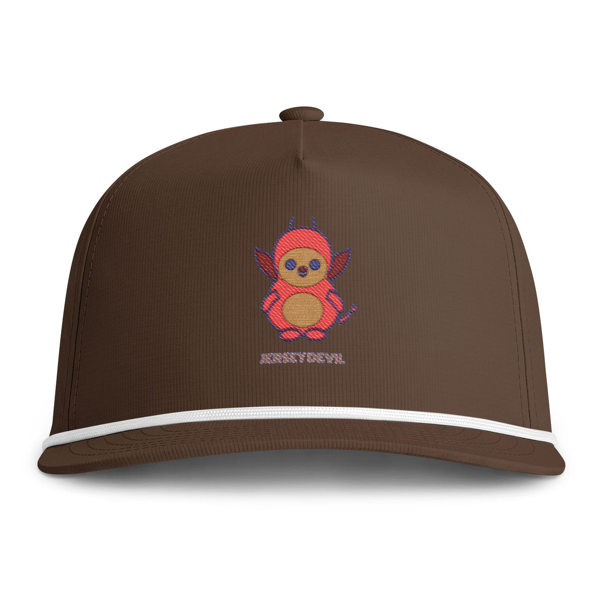 Cute Jersey Devil Embroidered Baseball Hat — Sunwashed Rope Cap