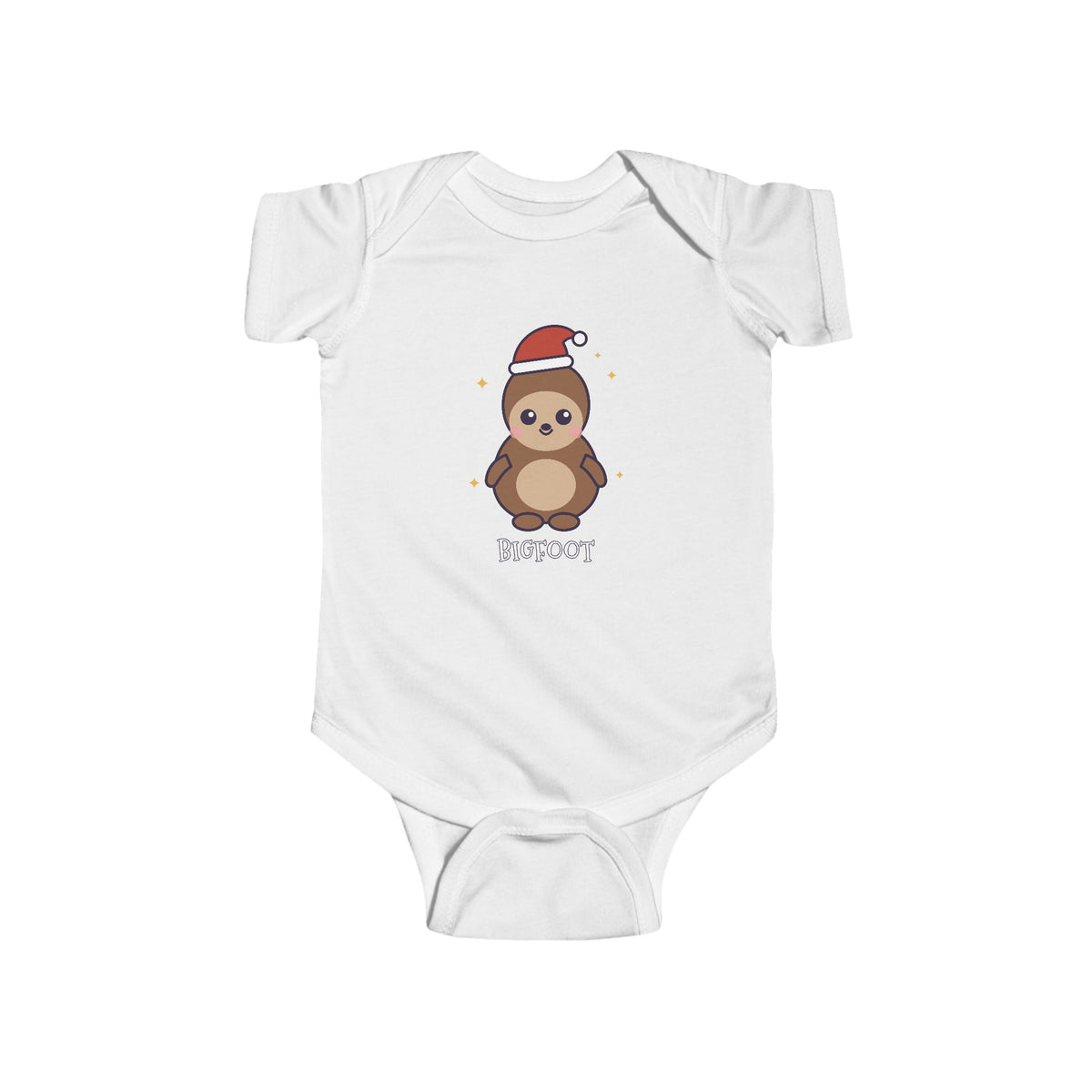 Bigfoot Christmas Baby Bodysuit - Cute Santa Bigfoot Infant Onesie