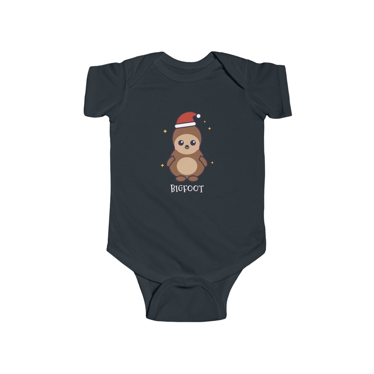Bigfoot Christmas Baby Bodysuit - Cute Santa Bigfoot Infant Onesie