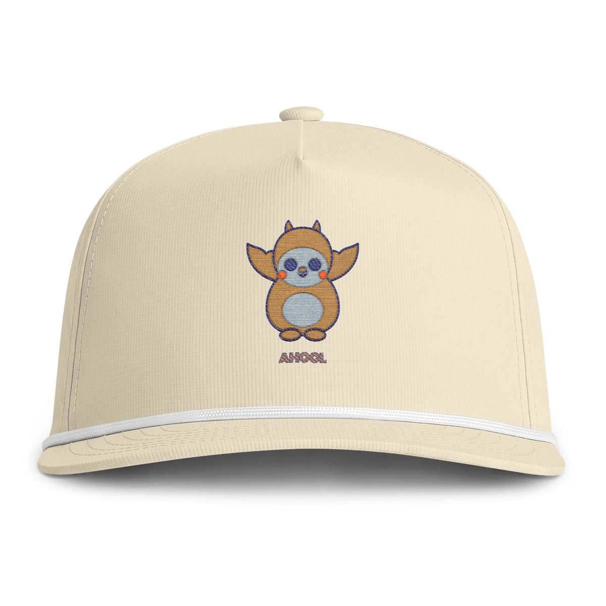 Cute Ahool Embroidered Baseball Hat — Sunwashed Rope Cap