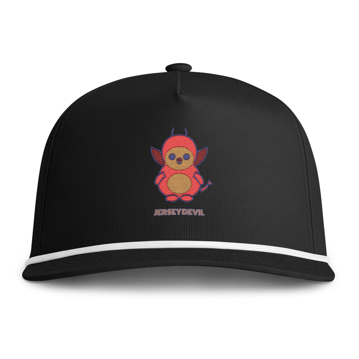 Cute Jersey Devil Embroidered Baseball Hat — Sunwashed Rope Cap