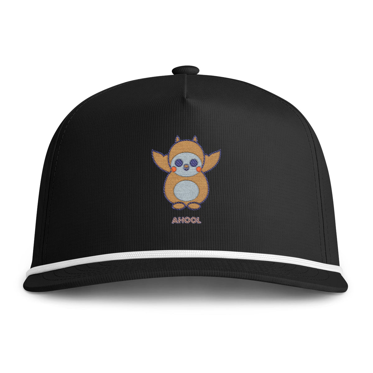 Cute Ahool Embroidered Baseball Hat — Sunwashed Rope Cap