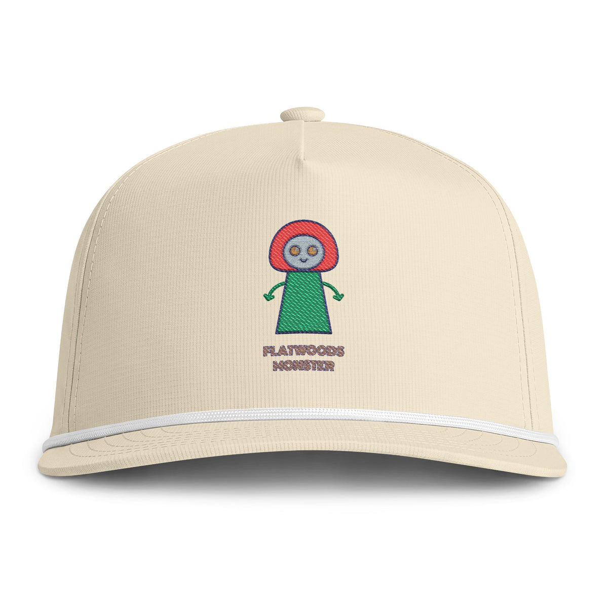 Cute Flatwoods Monster Embroidered Baseball Hat — Sunwashed Rope Cap