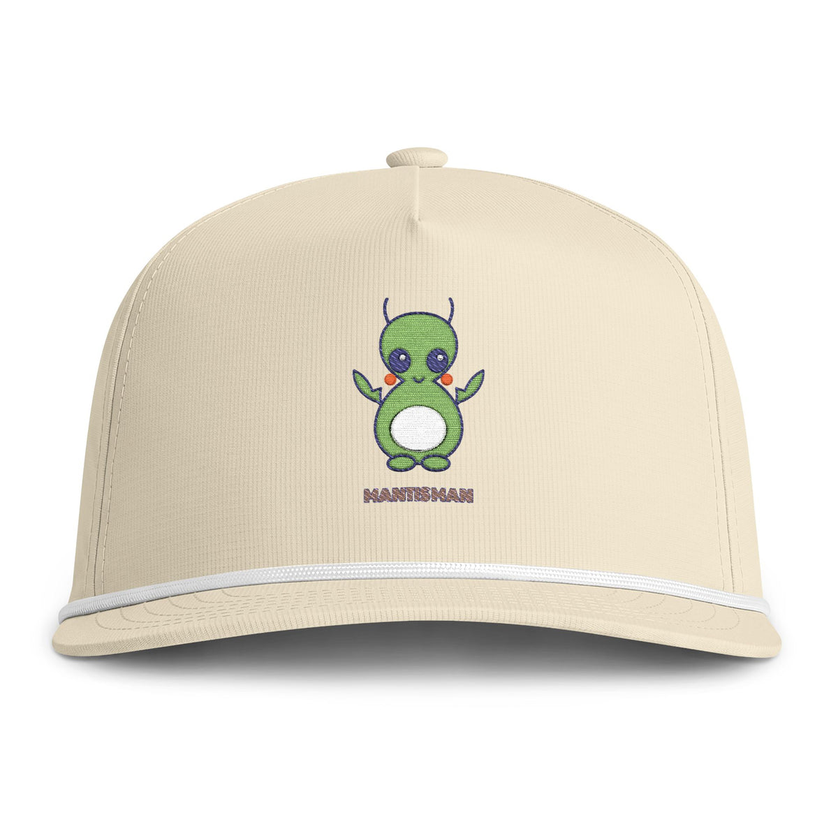 Cute Mantis Man Embroidered Baseball Hat — Sunwashed Rope Cap