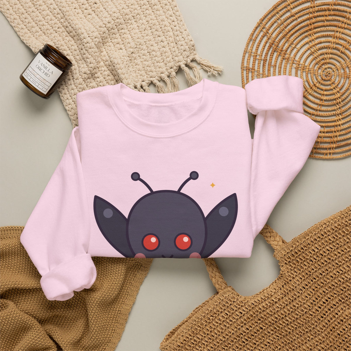 Cute Mothman Graphic Pullover Sweatshirt
