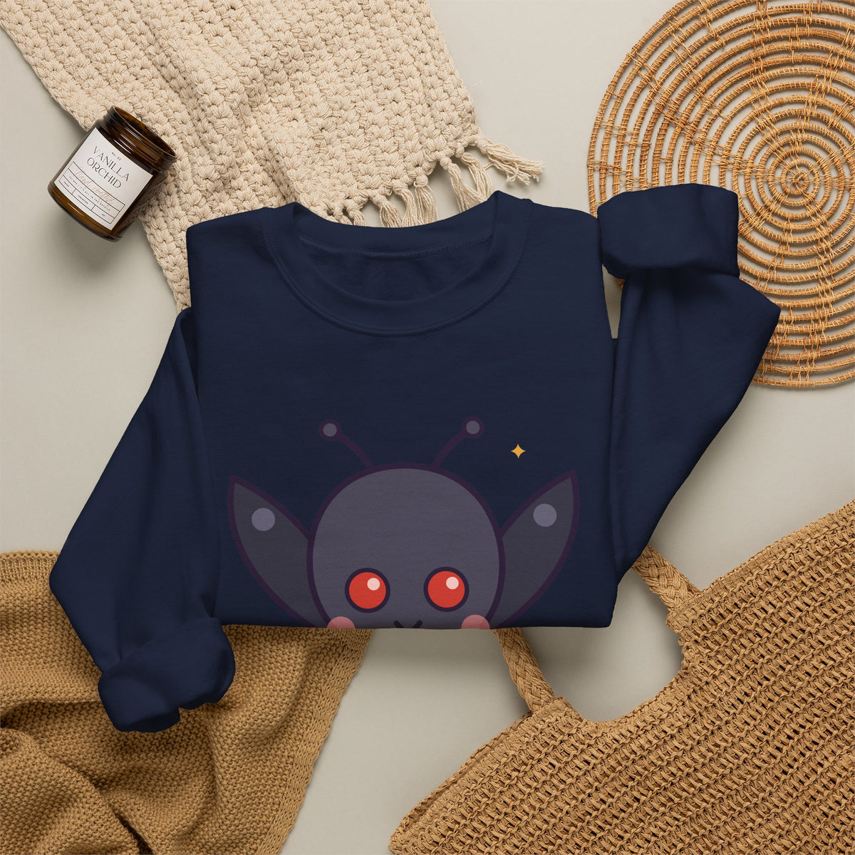 Cute Mothman Graphic Pullover Sweatshirt