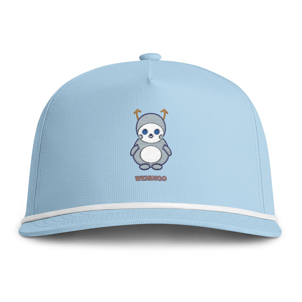 Cute Wendigo Embroidered Baseball Hat — Sunwashed Rope Cap