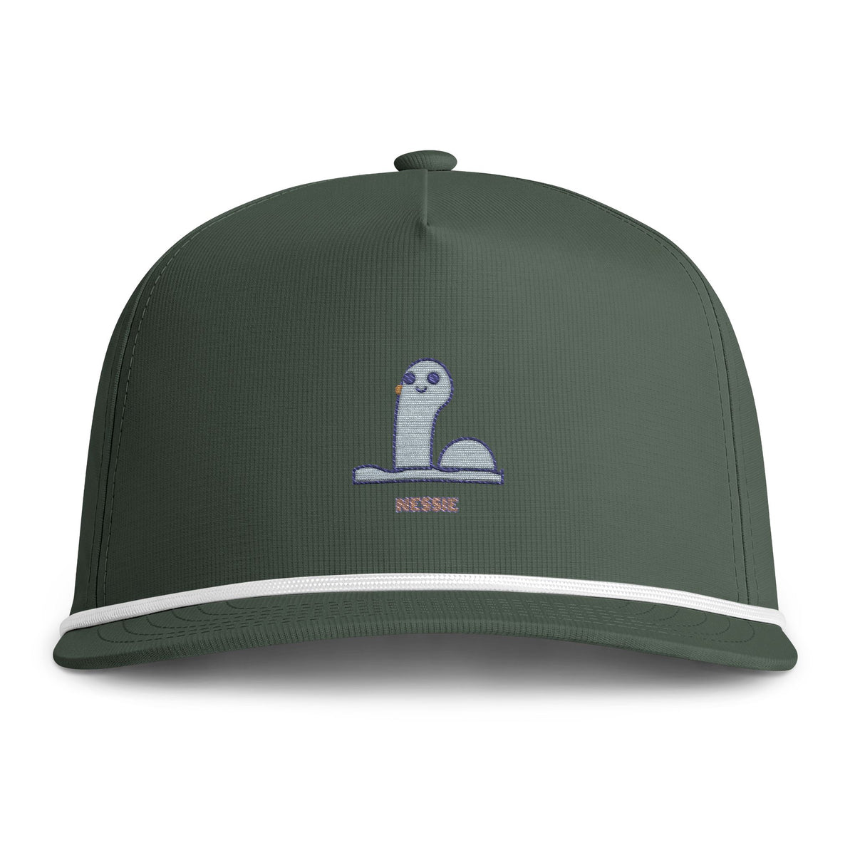 Cute Nessie Embroidered Baseball Hat — Sunwashed Rope Cap