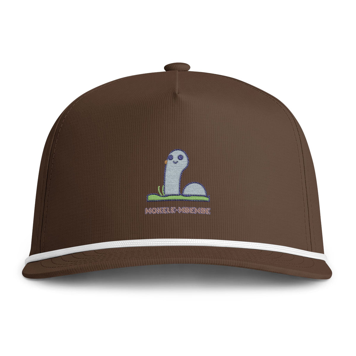 Cute Mokele Mbembe Embroidered Baseball Hat — Sunwashed Rope Cap