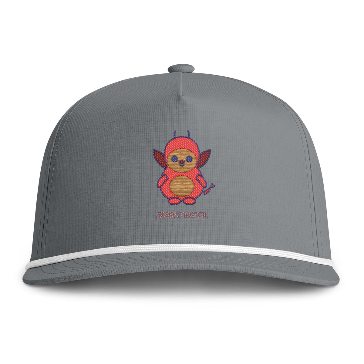 Cute Jersey Devil Embroidered Baseball Hat — Sunwashed Rope Cap