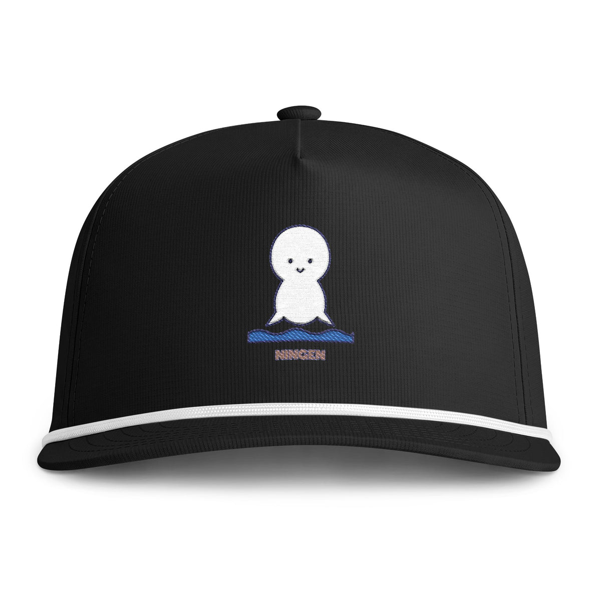 Cute Ningen Embroidered Baseball Hat — Sunwashed Rope Cap