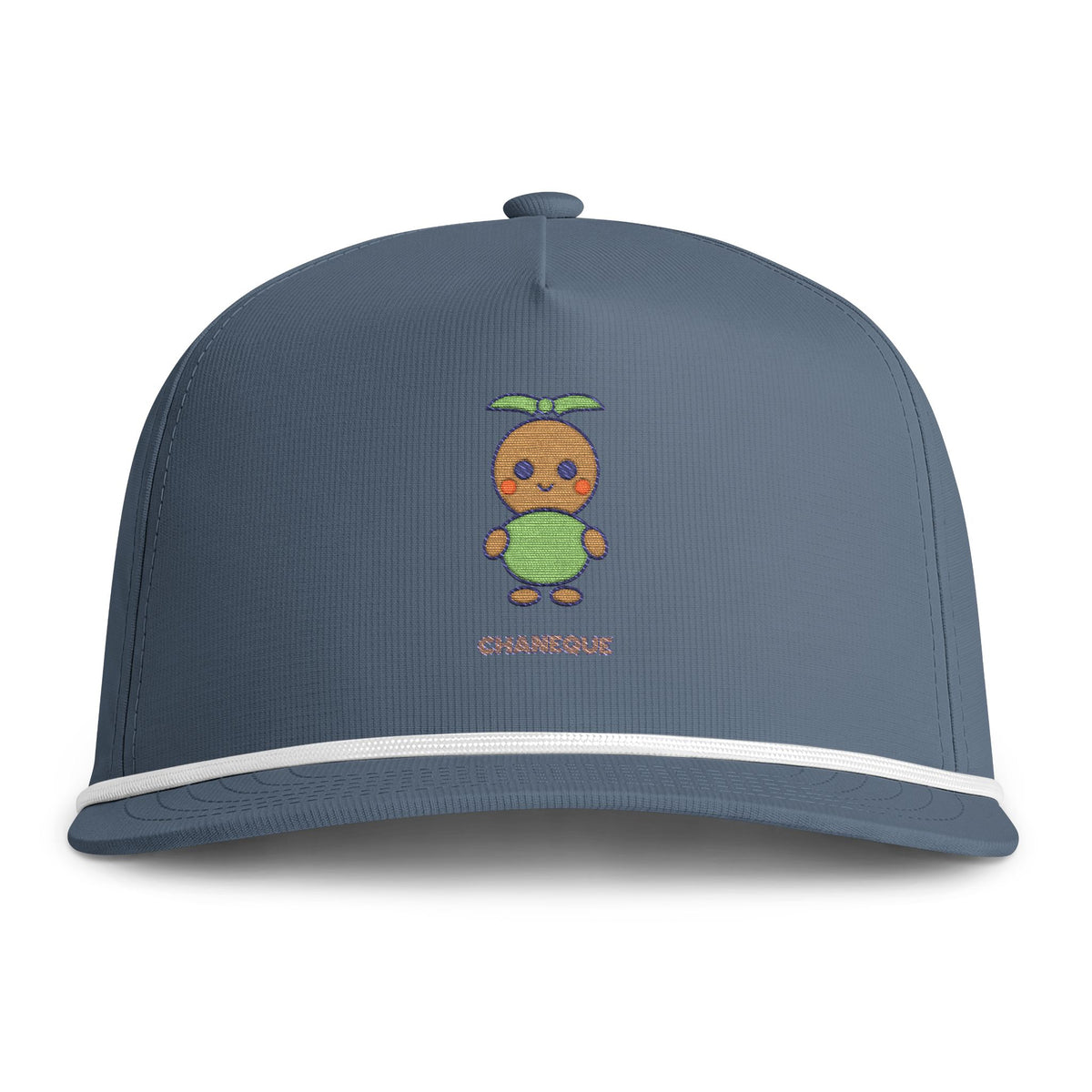 Cute Chaneque Embroidered Baseball Hat — Sunwashed Rope Cap