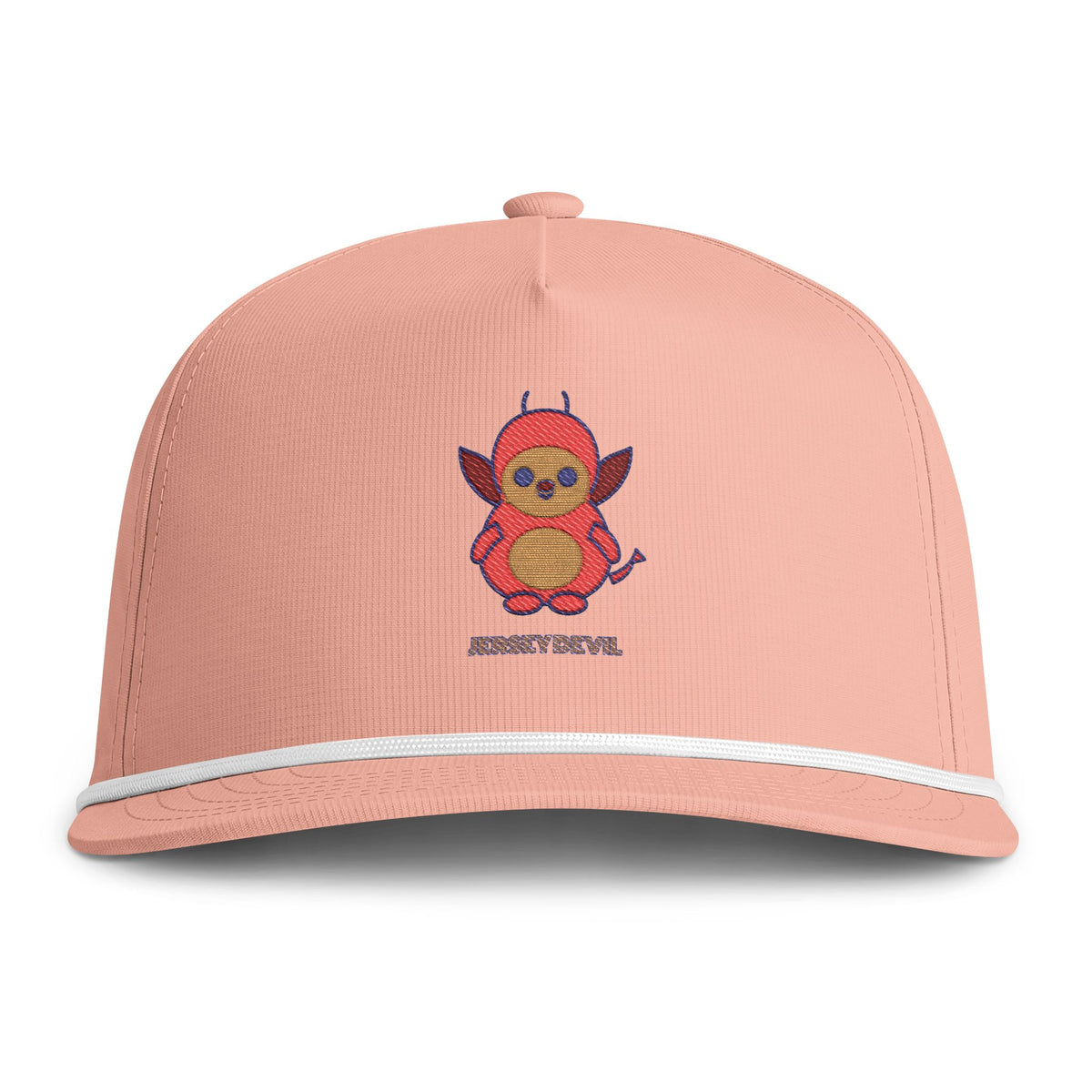 Cute Jersey Devil Embroidered Baseball Hat — Sunwashed Rope Cap
