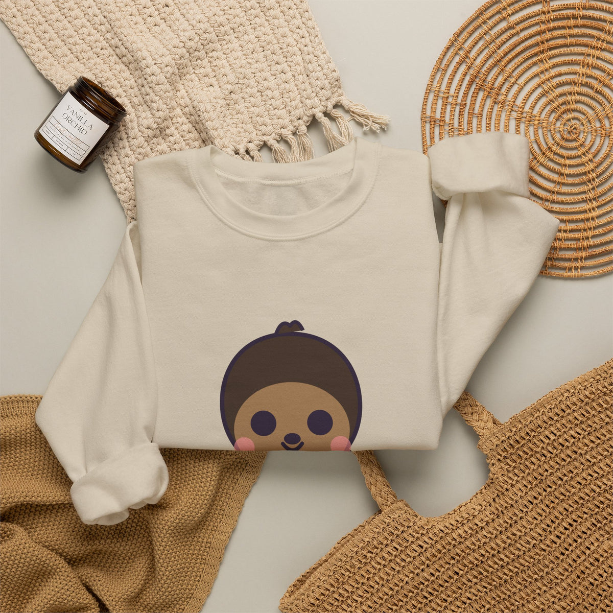 Cute Orang Mawas Unisex Graphic Pullover Sweatshirt