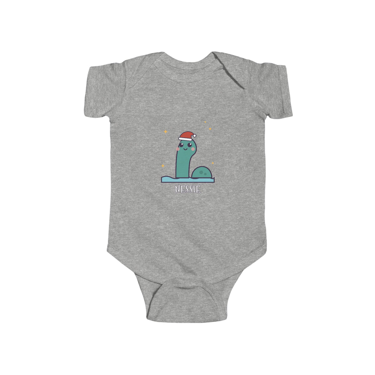 Nessie Christmas Baby Bodysuit - Cute Santa Nessie Infant Onesie